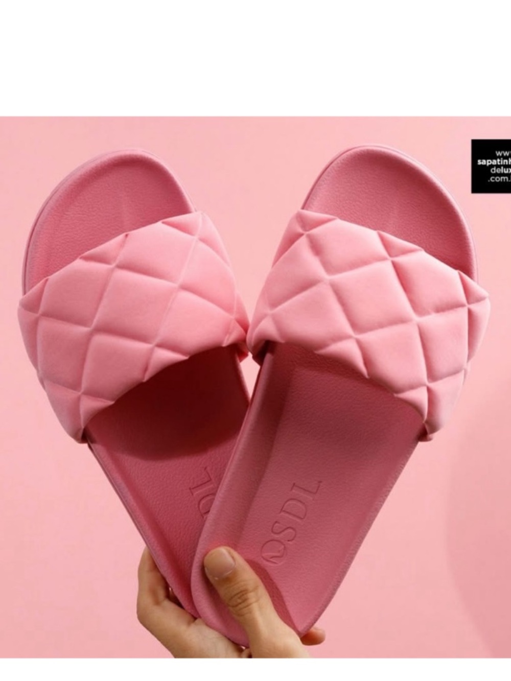 Quilted Pink Slide Sandals new in box size 5 rubber soles girly fun beach casual